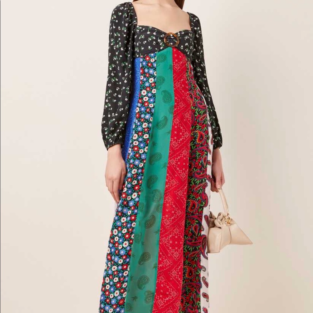 RIXO ivy floral print midi dress